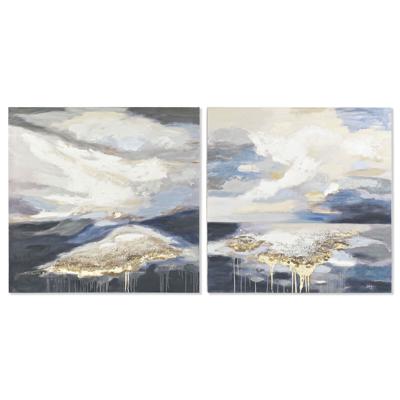Schilderij DKD Home Decor 100 x 3,5 x 100 cm Abstract Modern (2 Stuks)
