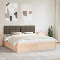 Bedframe met Gevoerd Hoofdgedeelte Taupe 200 x 200 cm