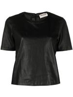 Zadig&Voltaire t-shirt Tas à encolure ras-du-cou en cuir - Noir