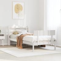 Bedframe zonder matras massief grenenhout wit 75x190 cm