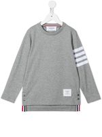 Thom Browne Kids t-shirt manches longues en jersey à 4 bandes signature - Gris