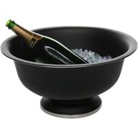 IJsemmer - zwart - op voet - metaal - 41 cm - H21 cm - champagne emmer - luxe