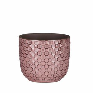 Mica Decorations Plantenpot - keramiek - roze - 11 x 9 cm - Plantenpotten