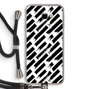 Zwarte vegen: Samsung Galaxy J4 Plus Transparant Hoesje met koord