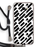 Zwarte vegen: Samsung Galaxy J4 Plus Transparant Hoesje met koord