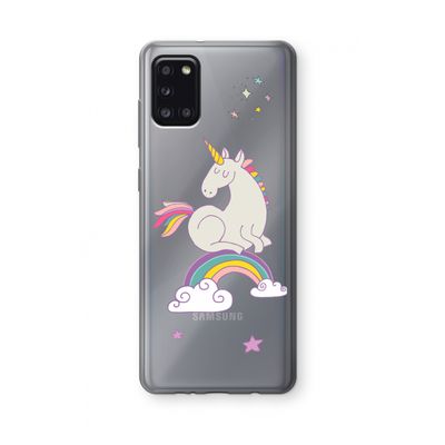 Regenboog eenhoorn: Samsung Galaxy A31 Transparant Hoesje