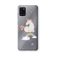 Regenboog eenhoorn: Samsung Galaxy A31 Transparant Hoesje