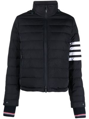 Thom Browne veste de ski rayées à col montant - Bleu
