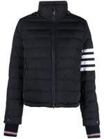 Thom Browne veste de ski rayées à col montant - Bleu
