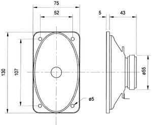 Visaton SL 713 - 4 Ohm 5 inch 13 cm Breedband-luidspreker 10 W 4 Ω Zwart Ovaal