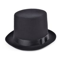 Rubies Carnaval verkleed Hoge hoed - zwart - wol vilt - voor volwassenen - Engelsman/gentleman   -