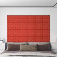 Wandpanelen 12 st 0,54 m² 30x15 cm kunstleer rood