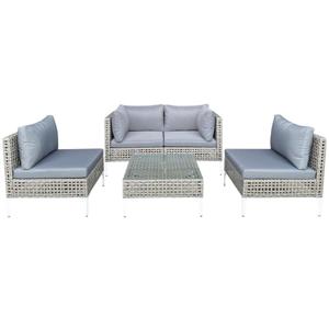 Rieten Tuinmeubel Set Balkonmeubel Set met Zit- & Rugkussens Tuinset