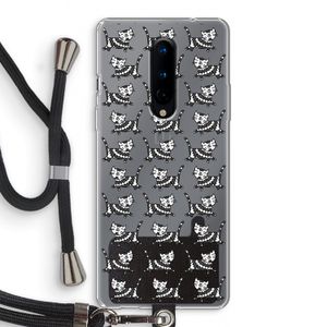 Zwarte poes: OnePlus 8 Transparant Hoesje met koord