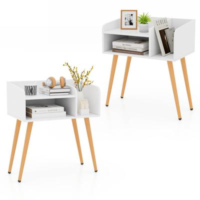 Nachtkastje Set van 2 Bijzettafel met Open Vak Salontafel met Metalen Steunpoten Nachtkastje voor Slaapkamer 50 x 32 x 58 cm