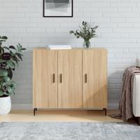 Dressoir 90x34x80 cm bewerkt hout sonoma eikenkleurig