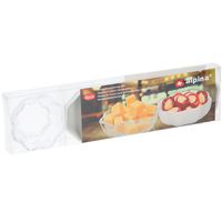 Set van 4x ronde amuse/voorgerecht serveerschaaltjes porselein wit en glas