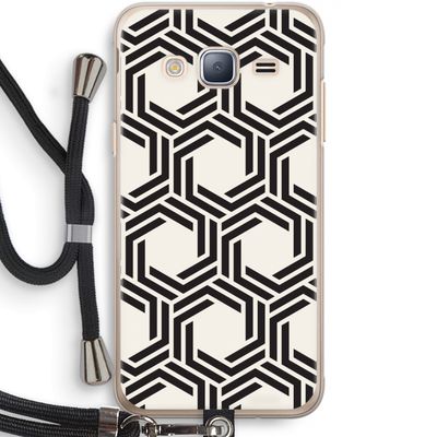 Geometrisch patroon: Samsung Galaxy J3 (2016) Transparant Hoesje met koord