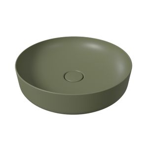 OP=OP Opbouw Waskom Salenzi Form 45cm Mat Legergroen (inclusief bijpassende afvoerplug)