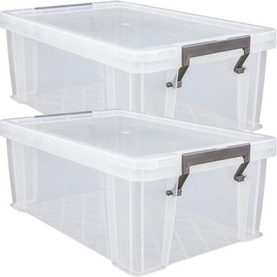 Allstore Opbergbox - 4x stuks - 10 liter - Transparant - 40 x 26 x 15 cm - kunststof - met deksel