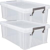 Allstore Opbergbox - 4x stuks - 10 liter - Transparant - 40 x 26 x 15 cm - kunststof - met deksel