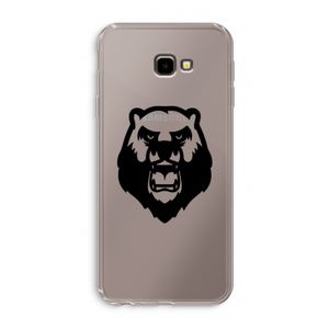 Angry Bear (black): Samsung Galaxy J4 Plus Transparant Hoesje