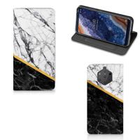 Nokia 9 PureView | Standcase | Marmer Wit Zwart - Origineel Cadeau Man