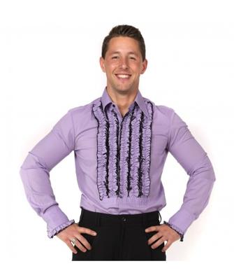 Ruffles Shirt Lilac with Black Ruffles-M | 29% korting Ruffles Shirt Lilac with Black Ruffles-M | 29% korting