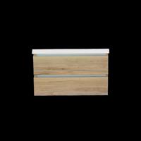Onderkast Trendline Met Greeplijst Aluminium 100x47x52 cm Naturel Oak Sanilux