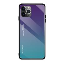 Voor iPhone 11 gradiënt kleur glas geval (donker paars)