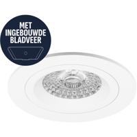 Spot Armatuur GU10 - Pragmi Motion - GU10 Inbouwspot met Bladveren - Rond - Wit - Aluminium - Ø93mm