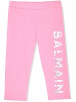 Balmain Kids legging à logo imprimé - Rose - thumbnail