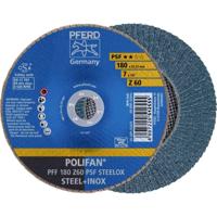 PFERD TOOLS 67666185 PFF 180 Z 60 PSF STEELOX Lamellenschijf Diameter 180 mm Boordiameter 22.23 mm RVS, Staal 10 stuk(s)