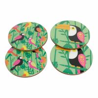 Onderzetters Tropische Afbeeldingen en Kleuren (Set van 4)