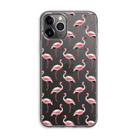 Flamingoprint groen: iPhone 11 Pro Max Transparant Hoesje