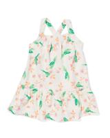 HEMA Baby Jurk Vogels Ruffle Gebroken Wit (gebroken wit)