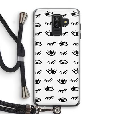 Eye pattern #2: Samsung Galaxy J8 (2018) Transparant Hoesje met koord