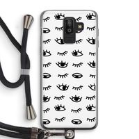 Eye pattern #2: Samsung Galaxy J8 (2018) Transparant Hoesje met koord