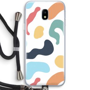 Memphis Shapes Blue: Samsung Galaxy J3 (2017) Transparant Hoesje met koord