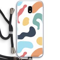 Memphis Shapes Blue: Samsung Galaxy J3 (2017) Transparant Hoesje met koord