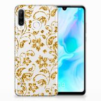 Huawei P30 Lite | TPU Case | Gouden Bloemen