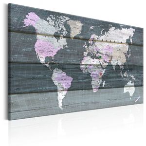 Schilderij -  Wereldkaart , Zwervend over de wereld