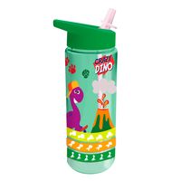 Crazy Dino drinkfles/drinkbeker/bidon met drinktuitje - groen - kunststof - 500 ml - thumbnail