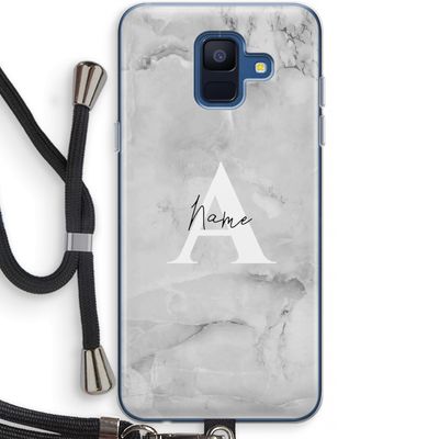 Ivory Marble: Samsung Galaxy A6 (2018) Transparant Hoesje met koord
