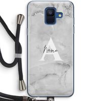 Ivory Marble: Samsung Galaxy A6 (2018) Transparant Hoesje met koord