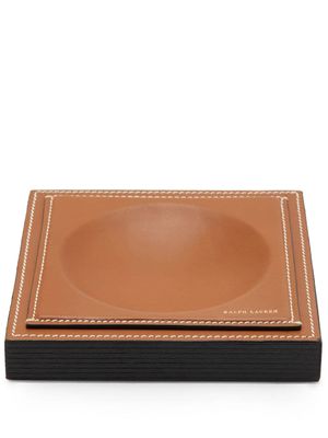 Ralph Lauren Home vide-poche Brennan Leather-Teak (15,9 cm) - Marron