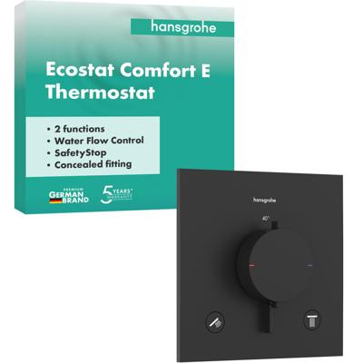 Hansgrohe Ecostat Comfort E - inbouwthermostaat - 2 functies - mat zwart 33711670