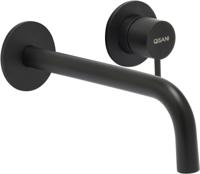 Qisani Flow wastafelkraan afbouwdeel met 210mm uitloop zwart Qisani Flow wastafelkraan afbouwdeel met 210mm uitloop zwart