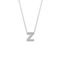 CO88 Ketting met hanger Letter Z staal/zilverkleurig 42-47 cm 8CN-11025