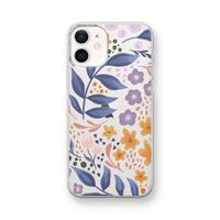 Flowers with blue leaves: iPhone 12 mini Transparant Hoesje
